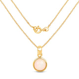 14K Yellow Gold Plated 0.85 Carat Genuine Ethiopian Opal .925 Sterling Silver Pendant - Fashion Apparel 