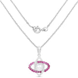 3.00 Carat Genuine Pearl and Ruby .925 Sterling Silver Pendant - Fashion Apparel 
