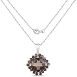 6.17 Carat Genuine Smoky Quartz .925 Sterling Silver Pendant - Fashion Apparel 