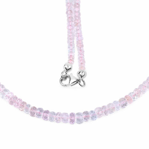 60.00 Carat Genuine Morganite .925 Sterling Silver Necklace - Fashion Apparel 