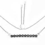 1.47 Carat Genuine Black Diamond .925 Sterling Silver Necklace - Fashion Apparel 