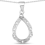0.06 Carat Genuine White Diamond .925 Sterling Silver Pendant - Fashion Apparel 