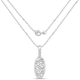 0.22 Carat Genuine White Diamond .925 Sterling Silver Pendant - Fashion Apparel 