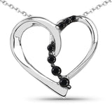 0.10 Carat Genuine Black Diamond .925 Sterling Silver Pendant - Fashion Apparel 