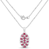 2.86 Carat Glass Filled Ruby .925 Sterling Silver Pendant - Fashion Apparel 