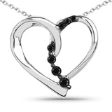 0.10 Carat Genuine Black Diamond .925 Sterling Silver Pendant - Fashion Apparel 