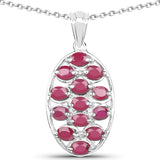 2.86 Carat Glass Filled Ruby .925 Sterling Silver Pendant - Fashion Apparel 