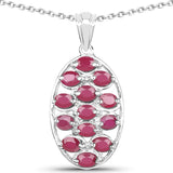 2.86 Carat Glass Filled Ruby .925 Sterling Silver Pendant - Fashion Apparel 