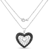 0.22 Carat Genuine Black Diamond .925 Sterling Silver Pendant - Fashion Apparel 