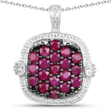 1.43 Carat Genuine Ruby .925 Sterling Silver Pendant - Fashion Apparel 