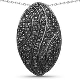 0.23 Carat Genuine Black Diamond .925 Sterling Silver Pendant - Fashion Apparel 
