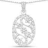 0.26 Carat Genuine White Diamond .925 Sterling Silver Pendant - Fashion Apparel 