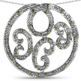 0.22 Carat Genuine Green Diamond .925 Sterling Silver Pendant - Fashion Apparel 