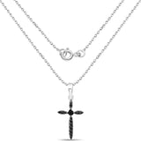 0.20 Carat Genuine Black Diamond .925 Sterling Silver Pendant - Fashion Apparel 