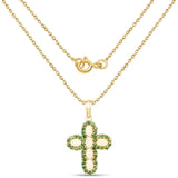 14K Yellow Gold Plated 3.11 Carat Genuine Ethiopian Opal and Chrome Diopside .925 Sterling Silver Pendant - Fashion Apparel 