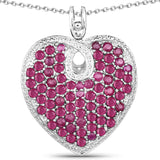 8.03 Carat Genuine Ruby .925 Sterling Silver Pendant - Fashion Apparel 