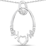 0.14 Carat Genuine White Diamond .925 Sterling Silver Pendant - Fashion Apparel 