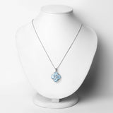 12.61 Carat Genuine Blue Topaz .925 Sterling Silver Pendant - Fashion Apparel 