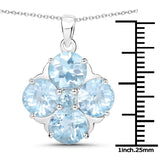 12.61 Carat Genuine Blue Topaz .925 Sterling Silver Pendant - Fashion Apparel 