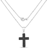 0.51 Carat Genuine Black Diamond .925 Sterling Silver Pendant - Fashion Apparel 