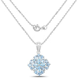 3.80 Carat Genuine Blue Topaz .925 Sterling Silver Pendant - Fashion Apparel 