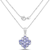 2.38 Carat Genuine Tanzanite .925 Sterling Silver Pendant - Fashion Apparel 