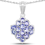 2.38 Carat Genuine Tanzanite .925 Sterling Silver Pendant - Fashion Apparel 