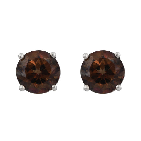 Fire Orange Coated Topaz Well-Crafted In Rhodium Plated Sterling Silver Earring - Fashion Apparel 