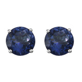 Elegant Looking Sterling Silver Earrings Featuring Rhodium Plating And Polished Odyssey Tanzanite - Fashion Apparel 
