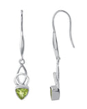 Peridot Drop Earrings Set In Rhodium - Fashion Apparel 