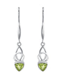 Peridot Drop Earrings Set In Rhodium - Fashion Apparel 