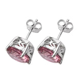 Salmon Sorbet Coated Topaz Studded Earring Crafted In Sterling Silver With Rhodium Plated. - Fashion Apparel 
