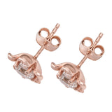 Rose Gold Plated Sterling Silver Earring With The Embellishment Of Polished White Topaz - Fashion Apparel 