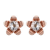 Rose Gold Plated Sterling Silver Earring With The Embellishment Of Polished White Topaz - Fashion Apparel 