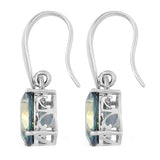Oval Casopia Topaz Earrings Set In Rhodium - Fashion Apparel 