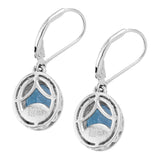 Studded Swiss Blue Topaz And Natural White Zircon Rhodium Plated Sterling Silver Drop Earring - Fashion Apparel 