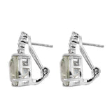 Sterling Silver, White Zircon With Amethyst Sterling Silver Pendant With Polished With Rhodium. - Fashion Apparel 