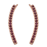 Rose Gold Rhodium Plated Sterling Silver Earring With Rhodolite Garnet - Fashion Apparel 