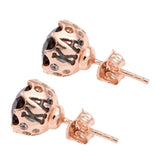 Rhodolite Garnet And Natural White Zircon Crafted In Rose Gold Rhodium Plated Sterling Silver Earring. - Fashion Apparel 