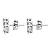 Rhodium Plated Sterling Silver Earring With Polished Apatite - Fashion Apparel 