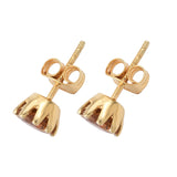 Sterling Silver, Citrine Stud Women'S Earrings Polished With Yellow Gold Rhodium. - Fashion Apparel 