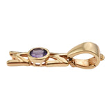 Simple And Elegant Sterling Silver Pendant With Rhodium Plating And Bolivian Amethyst. - Fashion Apparel 