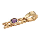 Simple And Elegant Sterling Silver Pendant With Rhodium Plating And Bolivian Amethyst. - Fashion Apparel 