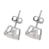 Studded Sterling Silver Earring Adorned With Rhodium Plating And Polished Hematite. - Fashion Apparel 