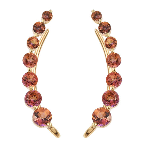 Beautiful Yellow Gold Rhodium Plated Sterling Silver Earring With Twilight Coated Topaz - Fashion Apparel 