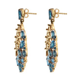Apatite Earrings, Sterling Silver Polished With Yellow Gold Rhodium. - Fashion Apparel 