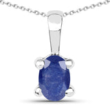 1.48 Carat Emerald, Glass Filled Ruby and Glass Filled Sapphire .925 Sterling Silver Pendant - Fashion Apparel 