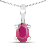 1.48 Carat Emerald, Glass Filled Ruby and Glass Filled Sapphire .925 Sterling Silver Pendant - Fashion Apparel 
