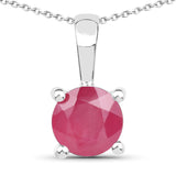 2.75 Carat Emerald, Glass Filled Ruby and Glass Filled Sapphire .925 Sterling Silver Pendant - Fashion Apparel 