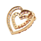 Stately Sterling Silver Pendant With Yellow Gold Plating And Apatite, African Amethyst, Citrine, Fire Opal, Iolite, Rhodolite Garnet, Perido - Fashion Apparel 